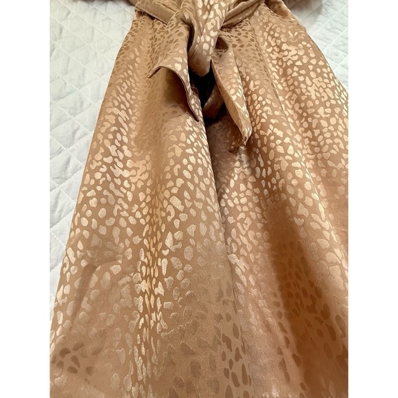 Silky Karen Millen Italian Jacquard Faux Wrap Luxe Mini Dress Pink Leopard Sz 2 - Picture 9 of 16